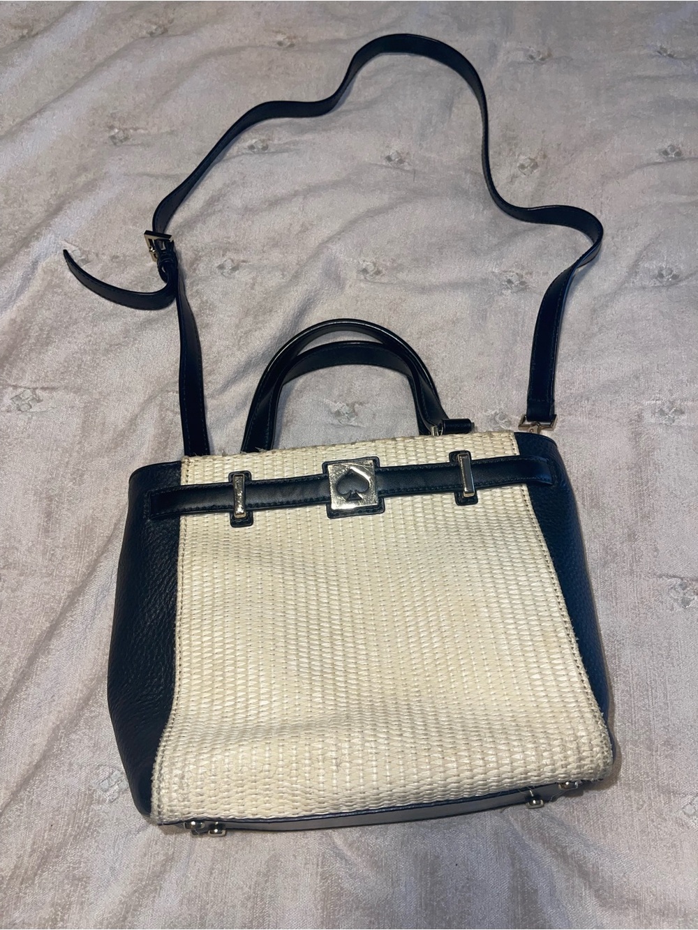 Black and Cream Woven Handbag - Kate spade Women's Tote